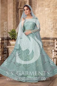 SS Garments 2239A-Gown Material-with Ariwork Dupta work-1